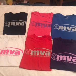 Lot of 6 Michigan Volleyball Academy Tee Shirts S